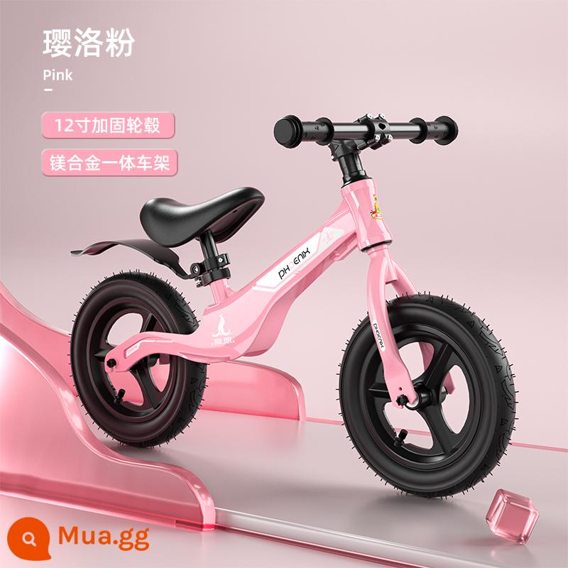 Xe thăng bằng Phoenix trẻ em không bàn đạp 1-3-6 tuổi xe trượt Scooter bé xe yoyo xe trượt scooter tự hành nam nữ - 12 inch [Yingluo Pink] Bánh xe tích hợp hợp kim magiê PU Chiều cao 90-125