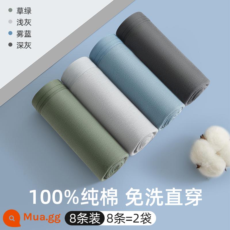 Quần lót nam dùng một lần quần lót nam cỡ lớn cộng với mỡ cộng thêm 200 pound cotton nguyên chất vô trùng hàng ngày dùng một lần quần short 300 pound dùng một lần - [Màu góc phẳng] 8 dải/2 túi Kháng khuẩn cấp 5A