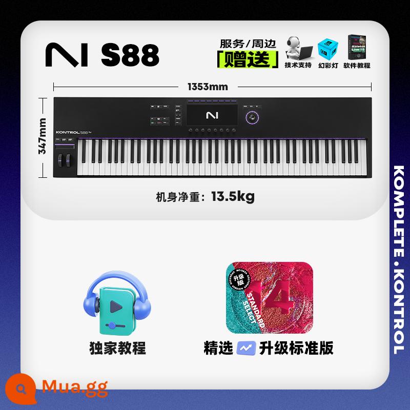 NI KOMPLETE M32 S61MK2 Bộ điều khiển bàn phím MIDI thông minh 88 phím cho người mới bắt đầu sản xuất - Nguồn âm thanh tiêu chuẩn được nâng cấp sớm S88 MK3+ mới [bao gồm quà tặng và dịch vụ tiêu chuẩn]