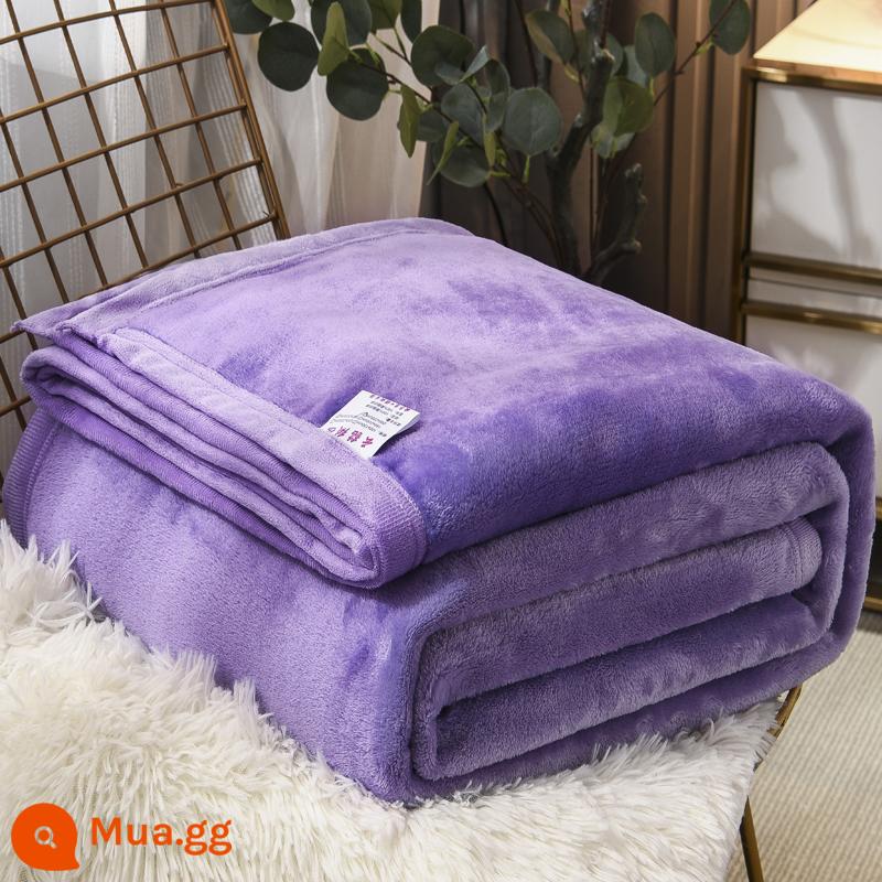 Dép Nỉ San Hô Chăn Giường Chăn Khăn Chần Gòn Sofa Chăn Ngủ Trưa Văn Phòng Chăn Mùa Đông Dày Tấm - tím nhạt