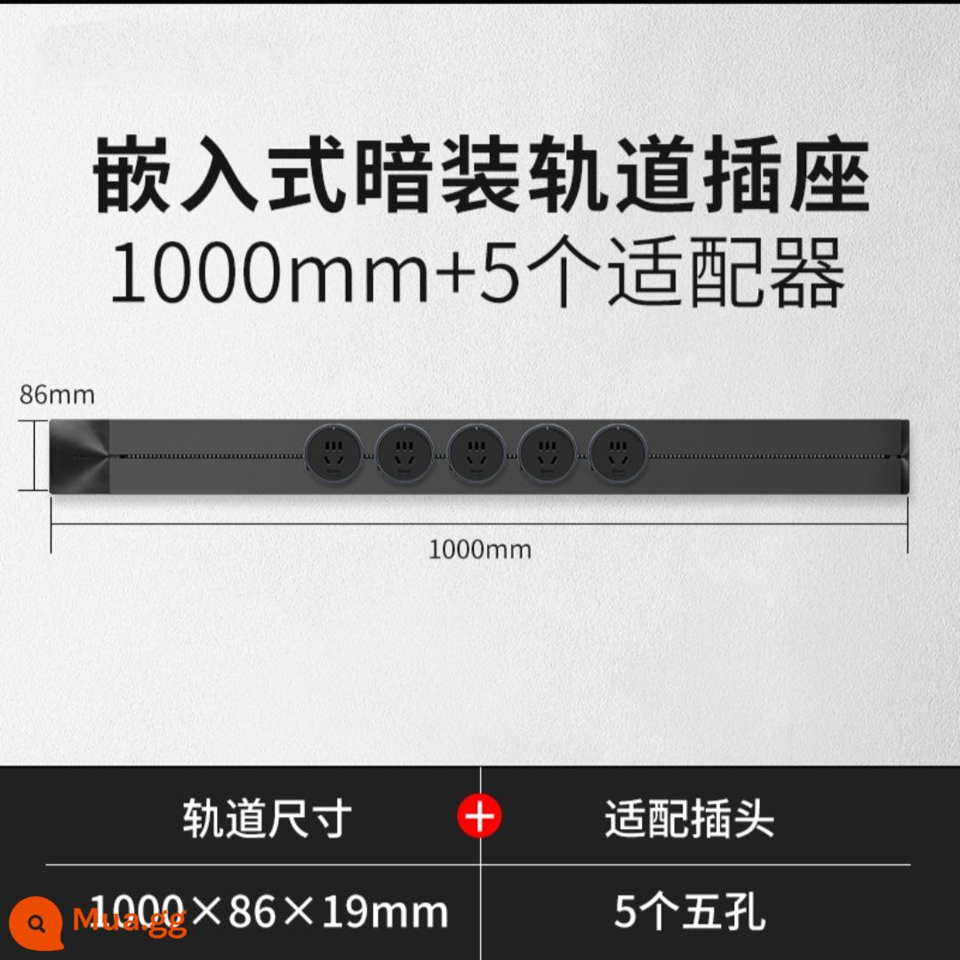 Bò Treo Tường Theo Dõi Ổ Cắm Điện Rời Gia Đình Nhà Bếp Đa Năng Không Dây Công Tắc Cắm Chính Thức Xác Thực - 100 cm+5 ổ cắm năm lỗ* màu đen giấu kín (được nhúng giấu)