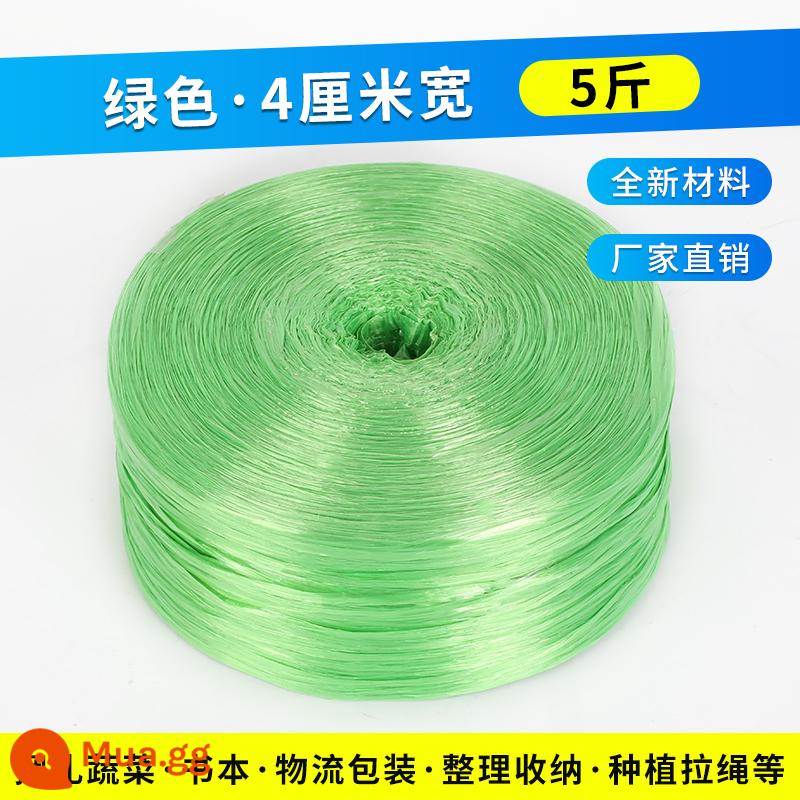 Dây ràng buộc bằng nhựa 5 catties đóng gói dây nylon cỏ bóng dây ràng buộc dây buộc dây trắng niêm phong nhà máy bán hàng trực tiếp - Chất liệu xanh mới rộng 4cm nặng 5kg