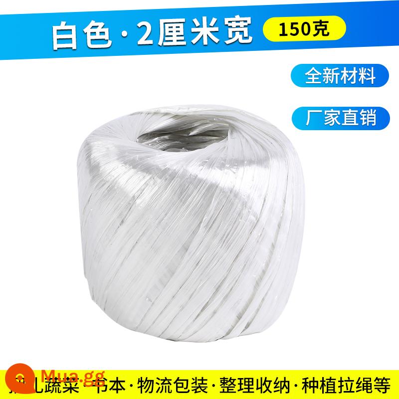 Dây ràng buộc bằng nhựa 5 catties đóng gói dây nylon cỏ bóng dây ràng buộc dây buộc dây trắng niêm phong nhà máy bán hàng trực tiếp - Chất liệu mới màu trắng, rộng 2cm, 150g, gói dùng thử 10 cuộn