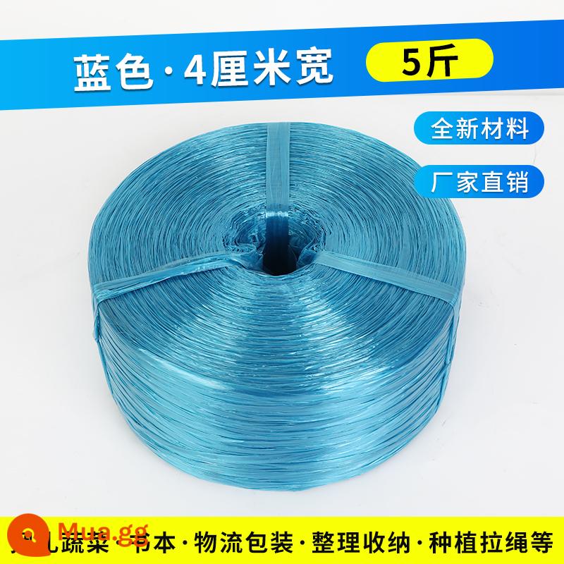 Dây ràng buộc bằng nhựa 5 catties đóng gói dây nylon cỏ bóng dây ràng buộc dây buộc dây trắng niêm phong nhà máy bán hàng trực tiếp - Chất liệu xanh mới, rộng 4cm và nặng 5kg