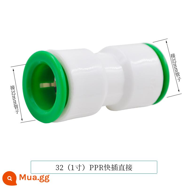 Đầu nối nhanh PPR 4 điểm 20 phụ kiện đường ống nước PE hàn kín hai đầu nối nhanh không dùng nhiệt trực tiếp trong dòng - Màu kaki đậm PRR cắm nhanh trực tiếp xanh 63