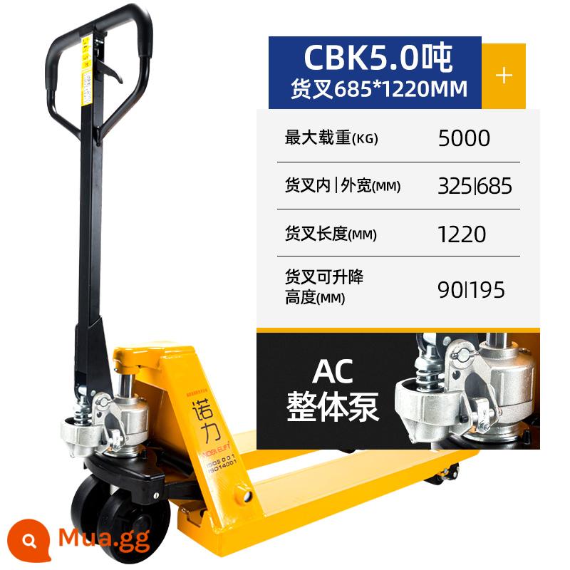 Xe nâng thủy lực bằng tay Noli 2 tấn 3 tấn chính hãng pallet mở rộng sàn gia súc xếp dỡ nhỏ - 5 tấn [xe rộng tiêu chuẩn] 685*1220mm