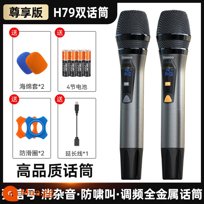 Micrô không dây, micrô và âm thanh karaoke gia đình tất cả trong một đặc biệt phổ thông một cho hai ktv hát bluetooth thu - [Phiên bản Karaoke TV độc quyền] Micro kép (hỗ trợ TV Xiaomi, giao diện USB)