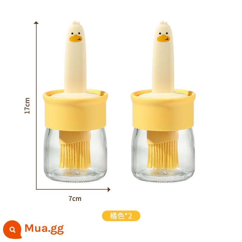 Bàn chải dầu cà rốt hộ gia đình bàn chải dầu silicone với chai nhà bếp bánh xèo thực phẩm thịt nướng nướng tất cả trong một chai dầu cọ - Chai dầu cọ 2 gói màu cam