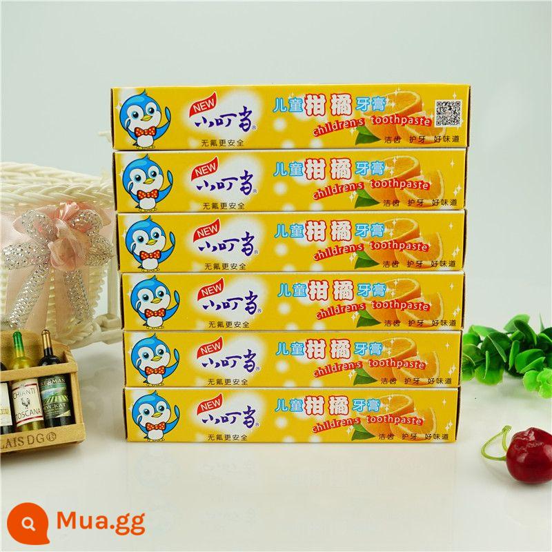 Kem đánh răng Dingdang hương trái cây dành cho trẻ em 45g dành cho trẻ em 3-12 tuổi Kem đánh răng bảo vệ nướu an toàn và không chứa Flo - Cam quýt [6 nhánh]