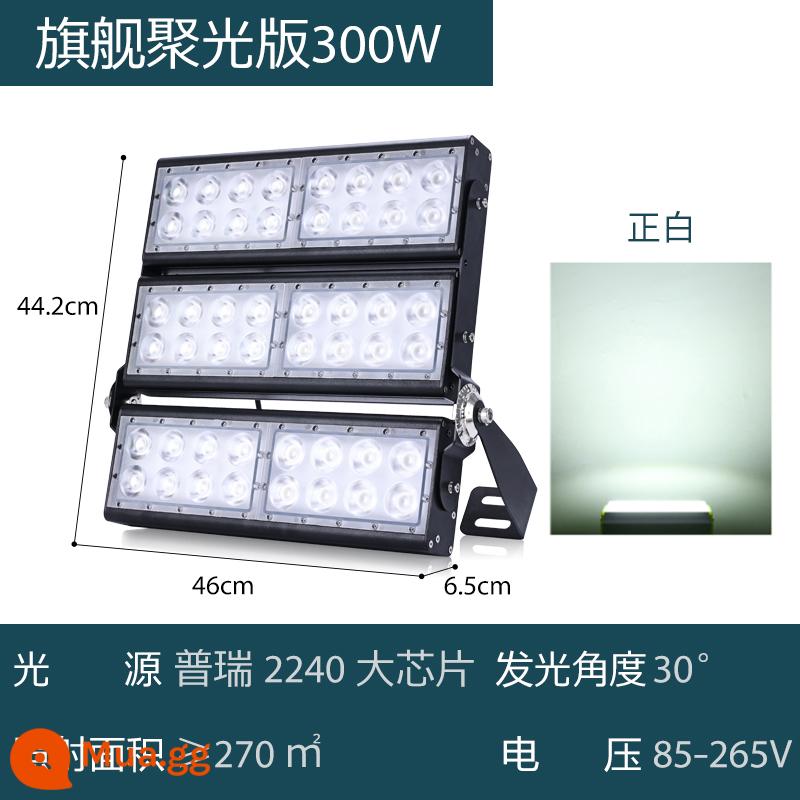 đèn led chiếu sáng công trường siêu sáng chống thấm nước ngoài trời đèn trang trí ngoài trời dự án đèn chiếu đèn chiếu công suất cao - Phiên bản tụ điện hàng đầu 300W ánh sáng trắng dương