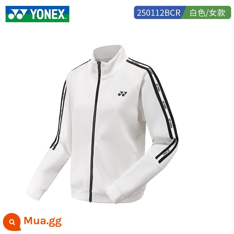 2022 quần áo cầu lông yonex mới Yonex áo khoác nam và nữ quần dài tay phù hợp với trang phục thể thao yy mùa thu đông - Áo khoác nữ dài tay màu trắng 250112BCR