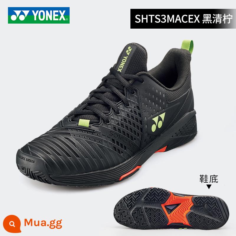 YONEX Giày tennis Yonex nam và nữ chuyên nghiệp chống mài mòn đệm thoáng khí yy giày cầu lông giày thể thao đào tạo - SHTS3MACEX Đen/Xanh chanh (Giày thể thao chuyên nghiệp lông lưới)