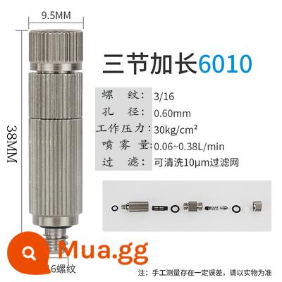 9.52 Mm Máy Dệt Tạo Ẩm Cao Cấp Phun Sương Vật Có Làm Mát Kèm Xịt Bụi Xịt Loại Bỏ Bụi - 6 # (6010) ba phần có bộ lọc, 50 miếng