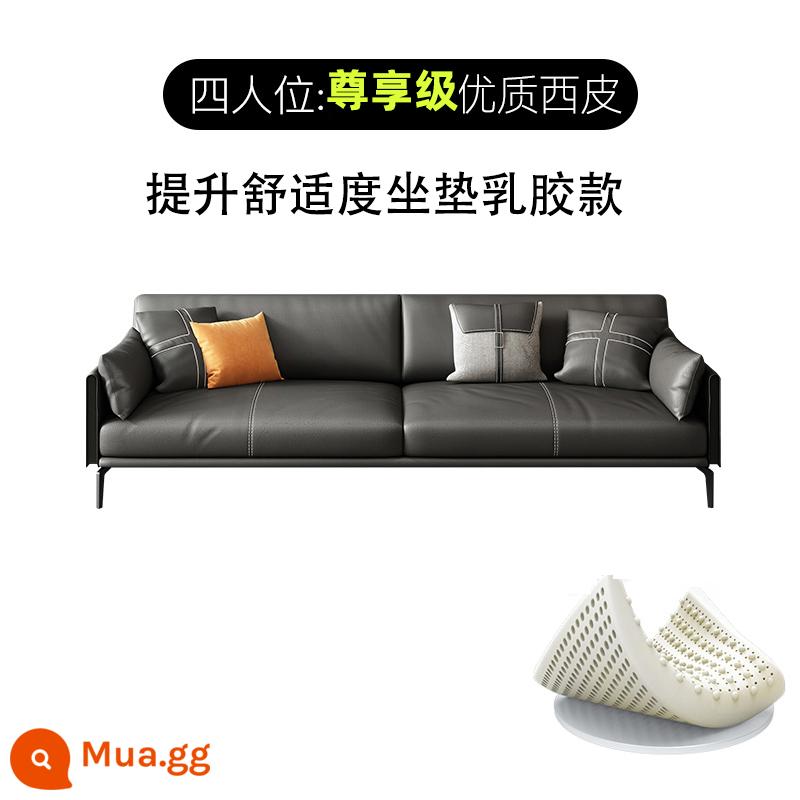 Sofa văn phòng bàn cà phê kết hợp bộ tiếp tân đơn giản hiện đại tiếp tân kinh doanh ánh sáng da sang trọng ba người phong cách Ý - Xe bốn chỗ [da cao cấp dày cao su chịu mài mòn] thoải mái hơn