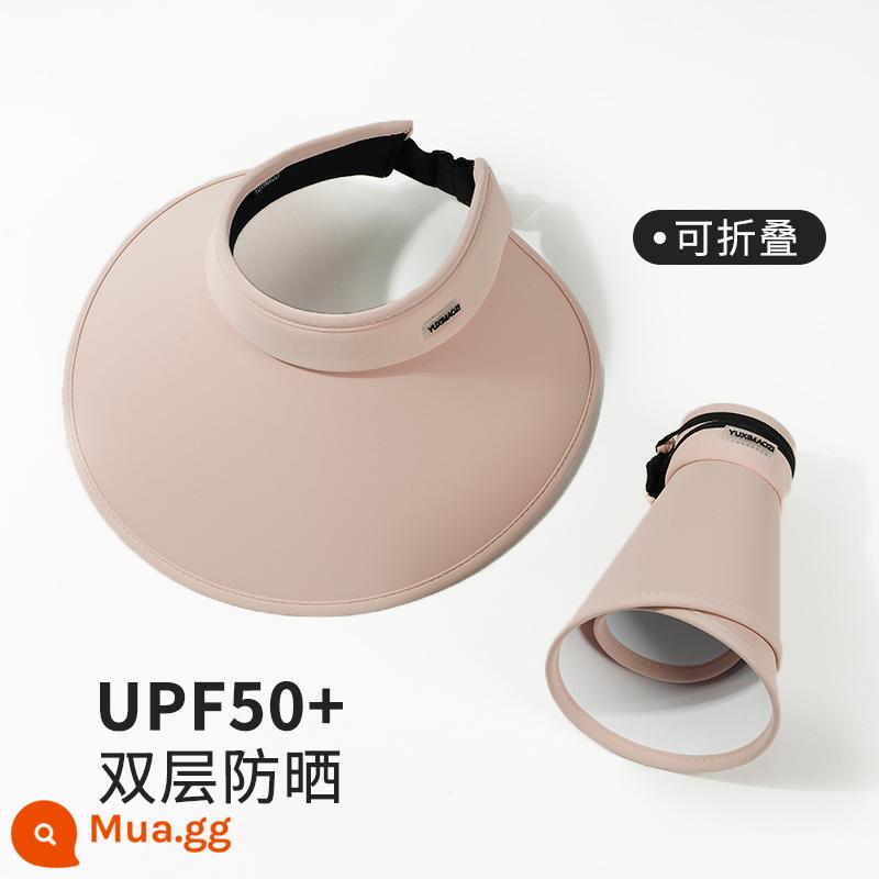 Mới Trống Top Hat Dành Cho Nữ Vào Mùa Hè Chống Tia UV Mở Rộng Vành Đi Xe Đạp Hat Đen Băng Lụa Hat - Hồng