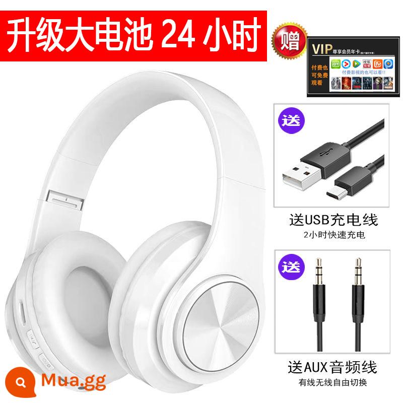 Thời lượng pin dài phát sáng tai nghe bluetooth không dây gắn trên đầu máy tính di động tai nghe đa năng loa siêu trầm trò chơi âm nhạc - Flagship FF màu trắng (thời lượng pin khoảng 24 giờ)