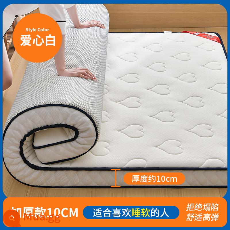 Nệm cao su đệm nhà dày ký túc xá sinh viên đơn tatami mat xốp mat nệm cho thuê đặc biệt - Hoa Hồng Đỏ Kháng Khuẩn-Tình Yêu Trắng 10cm