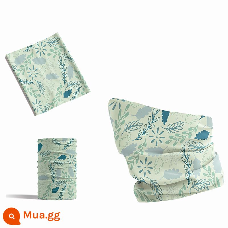 Mặt nạ kem chống nắng ngoài trời mát mẻ Magic Headscarf Ice Silk cổ chống -uv nam - hoa xanh