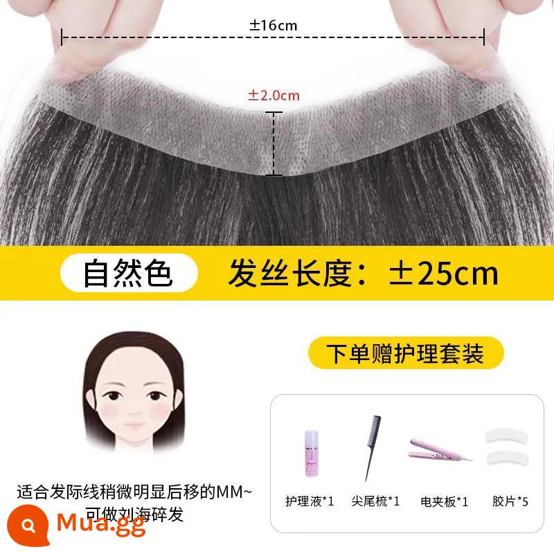 Hairline Wig Pattipus Pre -forhead Liuhai Zhencai Phim bổ sung - [Rộng 2 Dài 16cm] - Chiều dài tóc 25cm - Màu tự nhiên