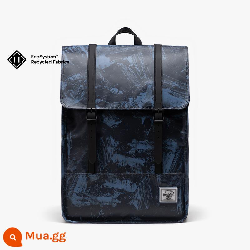 [38 Huanxin] Túi đựng máy tính ba lô nam nữ Herschel Hexing SURVEY II chống thấm nước và chống mưa - In đá phiến xanh thép (màu mới năm 2023, cỡ lớn 17,5L) laptop 15 inch