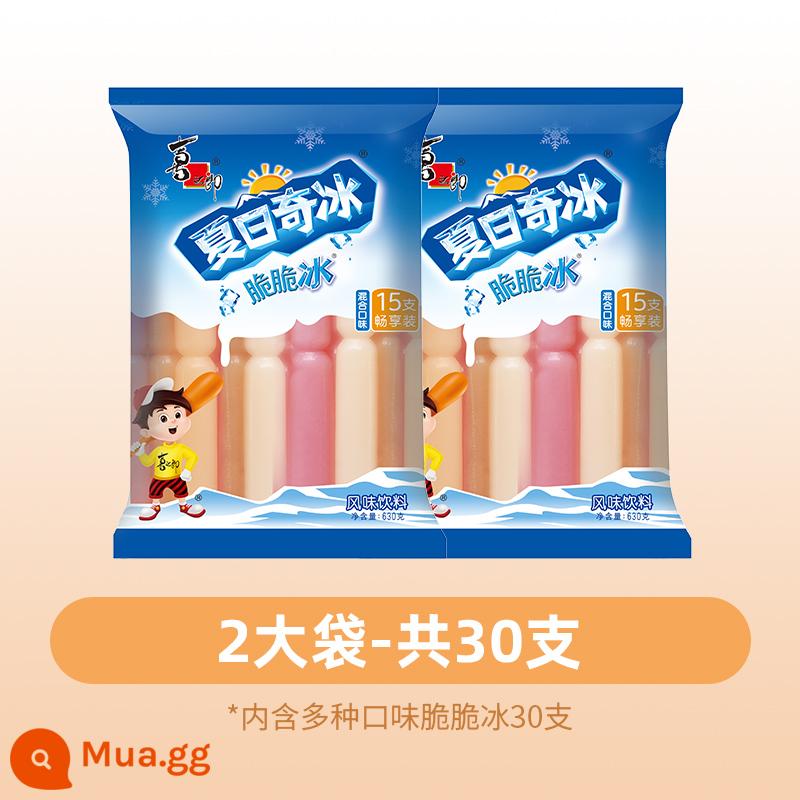 Xizhilang Xia Riqi popsicle popsicle mút đá hương vị trái cây giòn giòn nghiền nát đông lạnh uống lạnh làm mát đồ ăn nhẹ nhỏ bán buôn - [Tổng cộng 30 miếng] 630g Đá giòn*2 túi