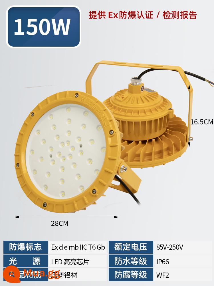 Đèn LED chống cháy nổ trạm xăng 100w đèn pha ngoài trời nhà kho nhà máy chiếu sáng ngoài trời đèn rọi chống thấm nước - Đèn LED tròn chống cháy nổ 150W [không cần bảo trì - model điện áp rộng]