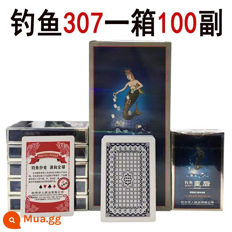 Full box 100 cặp bài chính hãng fishing queen 8068 thế hệ thứ 2 mới dành cho người lớn địa chủ dày bộ bài sáng tạo - Câu cá 307 100 đôi/hộp