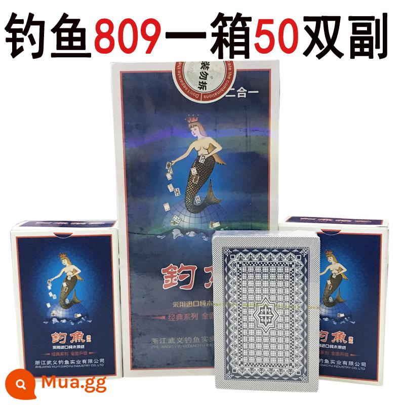 Full box 100 cặp bài chính hãng fishing queen 8068 thế hệ thứ 2 mới dành cho người lớn địa chủ dày bộ bài sáng tạo - Câu cá 809 50 đôi/hộp