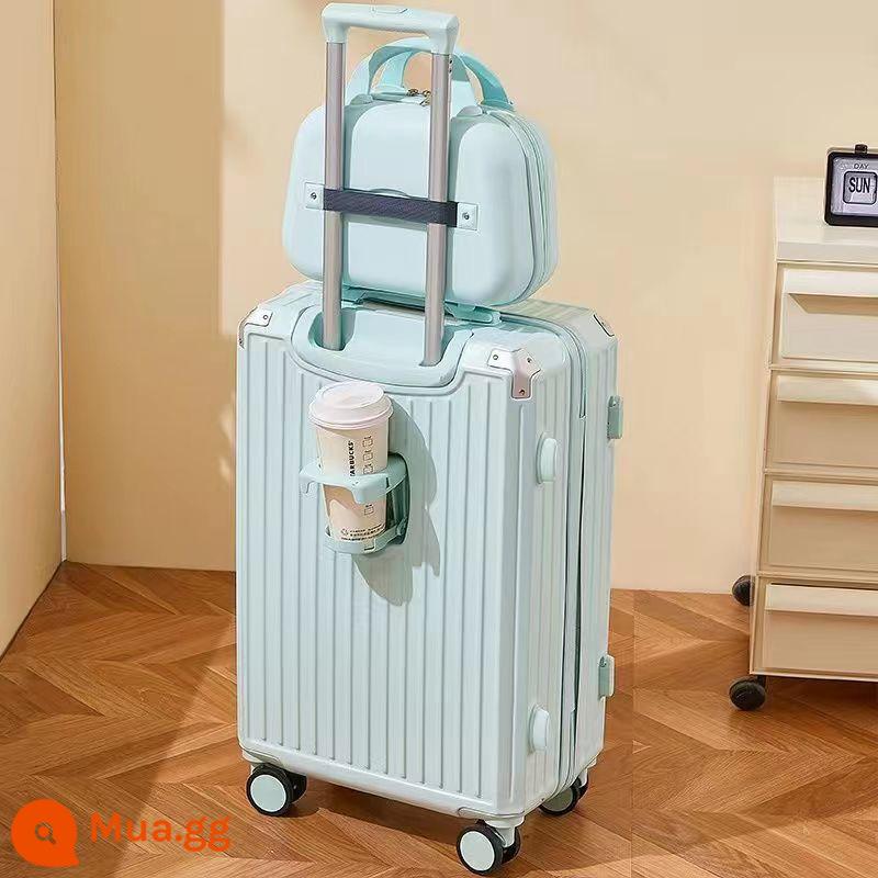 Vali phong cách mới nữ ins lưới đỏ mật khẩu nhỏ vali 20 inch im lặng đa năng bánh xe đẩy sinh viên trường hợp - Màu xanh bạc hà [hộp chính + góc hợp kim + ngăn đựng cốc] đi kèm nhãn dán