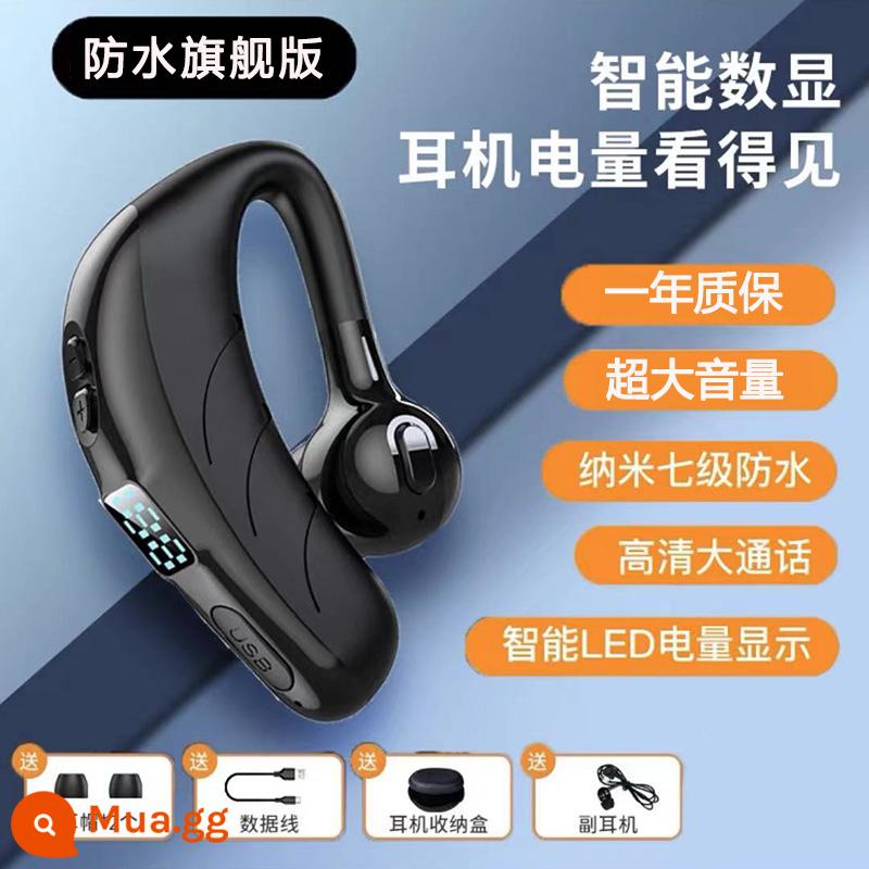 Tai nghe bluetooth không dây hiển thị mức năng lượng 2021 loại tai treo một tai mới thời lượng pin siêu dài ở chế độ chờ âm lượng lớn lái xe kinh doanh dành cho nam chống thấm nước vivo apple kê oppo huawei phổ thông - Màn hình hiển thị nguồn phiên bản hàng đầu màu đen