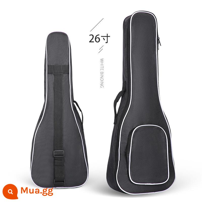 Đàn Guitar Túi 36 38 39 41 40 Inch Đa Năng Đàn Guitar Túi Dày Đàn Guitar Gỗ Túi Cao Cấp Chống Nước Dân Gian Ba ​​Lô - Đàn Ukulele 26 inch viền bông trắng [một vai] + 3 miếng gắp