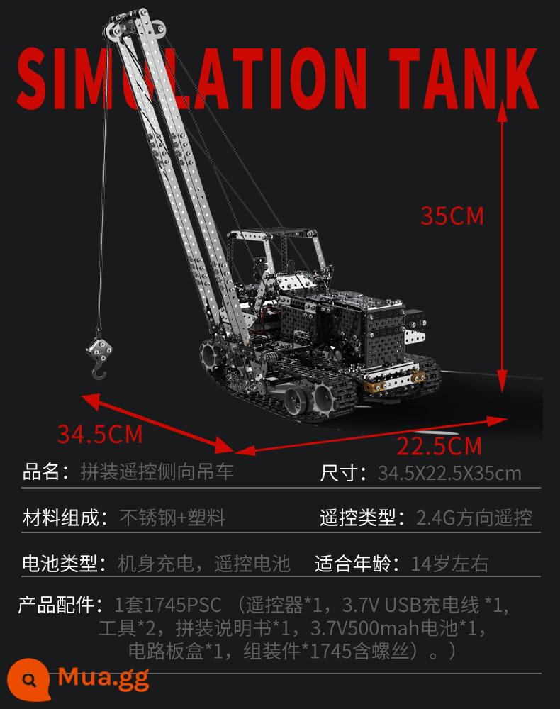 Độ Khó Lắp Ráp Cơ Khí Nhóm Khối Xây Dựng Mô Hình Kim Loại Độ Chính Xác Lắp Ráp Điện Ba Chiều Điều Khiển Từ Xa Đồ Chơi Xếp Hình Hướng Dẫn Sử Dụng - Lắp ráp mô hình cần cẩu điện điều khiển từ xa có thể sạc lại