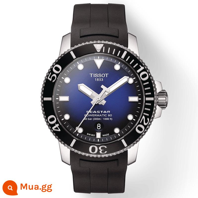 [Quà Năm Mới] Đồng hồ nam Tissot Tissot Starfish Mechanical Dây cao su thể thao chống nước lặn - màu xanh da trời