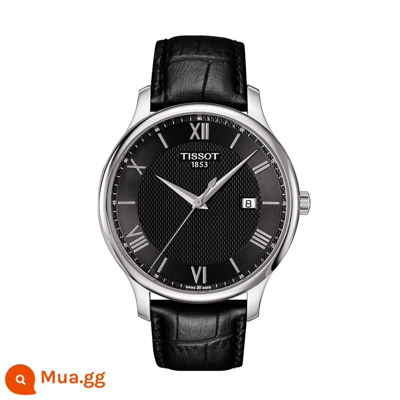 [Quà tặng Giáng sinh] Đồng hồ đeo tay nam dây thạch anh thanh lịch chính thức của Tissot Tissot - quay số màu đen