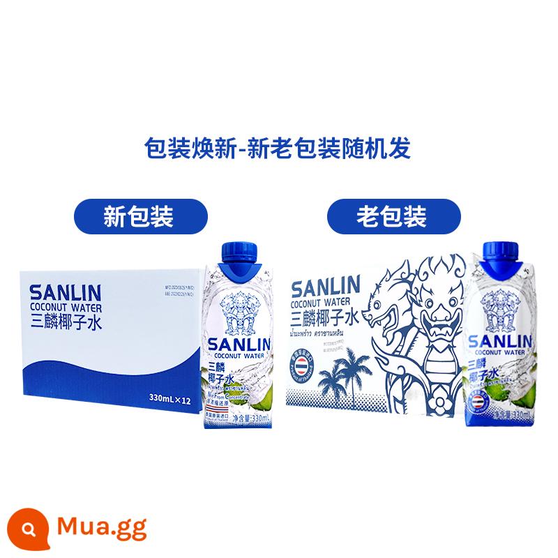 Nước dừa Sanlin 100% thiên nhiên nhập khẩu Thái Lan 1L*6 đóng chai nước điện giải gia đình - [Nước Dừa Nguyên Chất Sanlin] 330ml*24