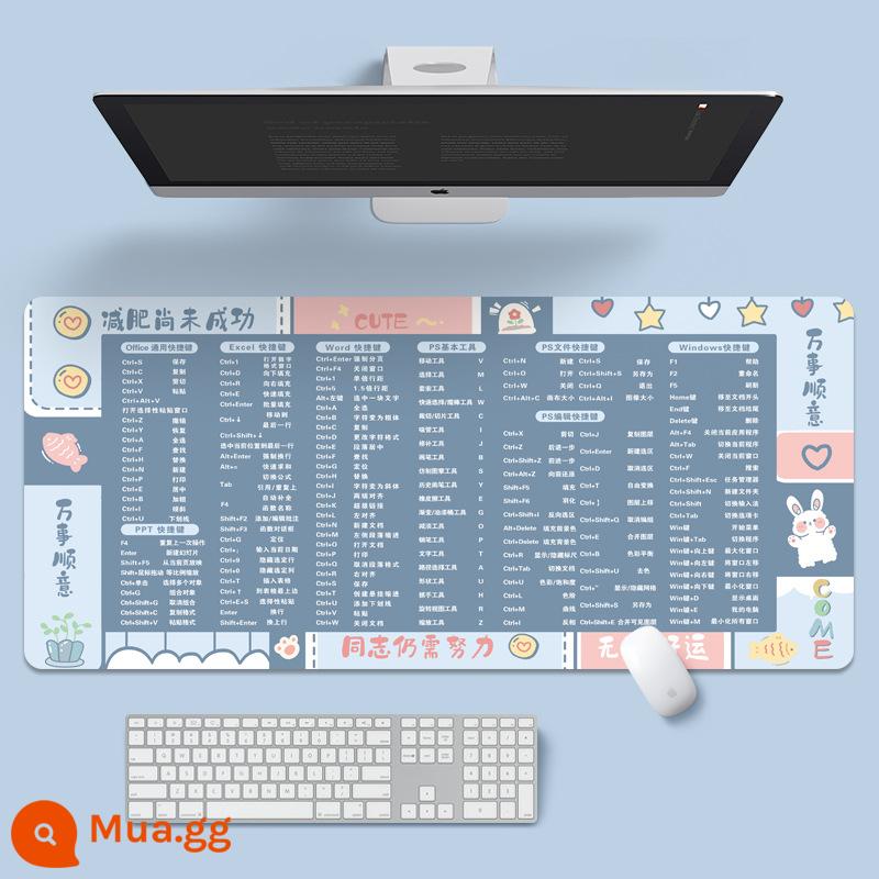 Phím tắt miếng lót chuột cô gái ngoại cỡ bàn phím máy tính văn phòng bàn làm việc miếng lót chuột máy tính để bàn miếng lót nam kèn dễ thương - Phím tắt - chúc may mắn không giới hạn