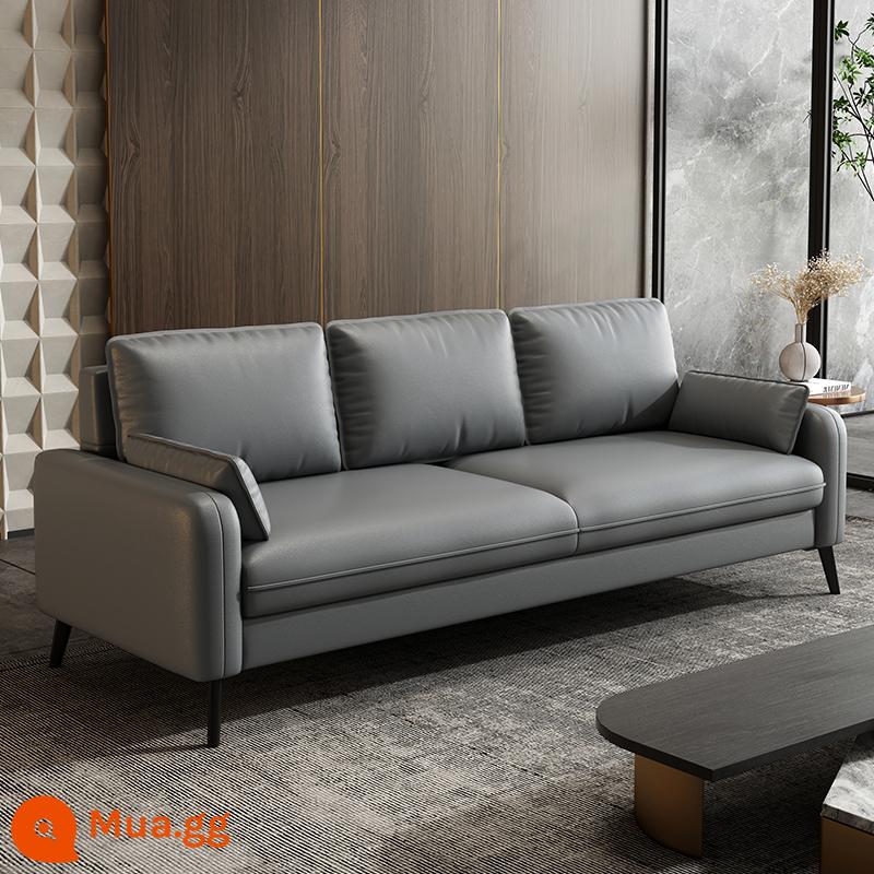 Sofa Bắc Âu phòng khách căn hộ nhỏ phòng ngủ phòng khách internet người nổi tiếng đôi căn hộ nhỏ cho thuê ghế sofa - Da sợi màu xám khói, chống trầy xước, chống mài mòn và chống mèo cào