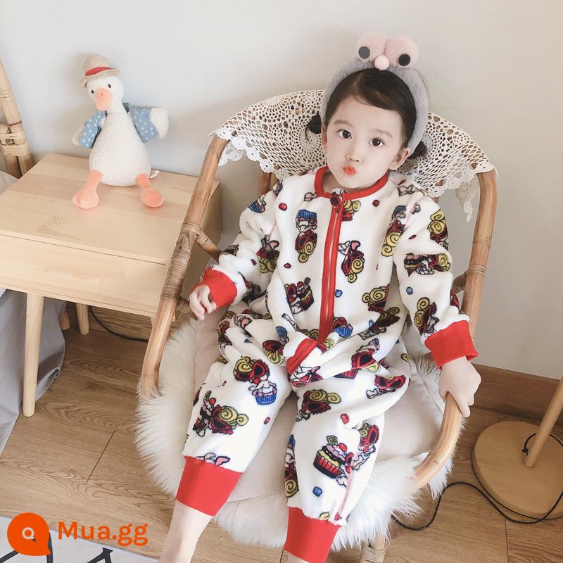 Túi ngủ bé vào mùa thu và mùa đông em bé Pyjamas Boys, Boys, cộng với cú hích san hô dày - Ưu đãi đặc biệt Núm vú giả H (flannel)