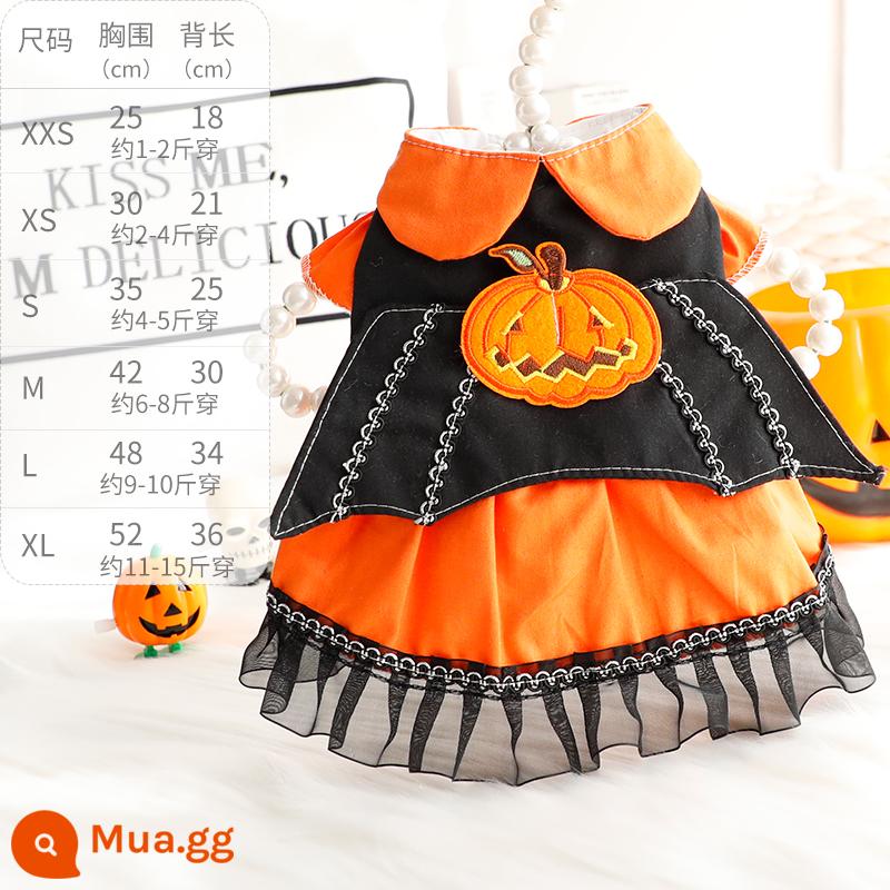 Quần áo chó mùa xuân và váy mùa thu Cat Princess Váy thủ công Phiên bản Rolita Halloween chó nhỏ Teddy Pet 4278 - Quả cam