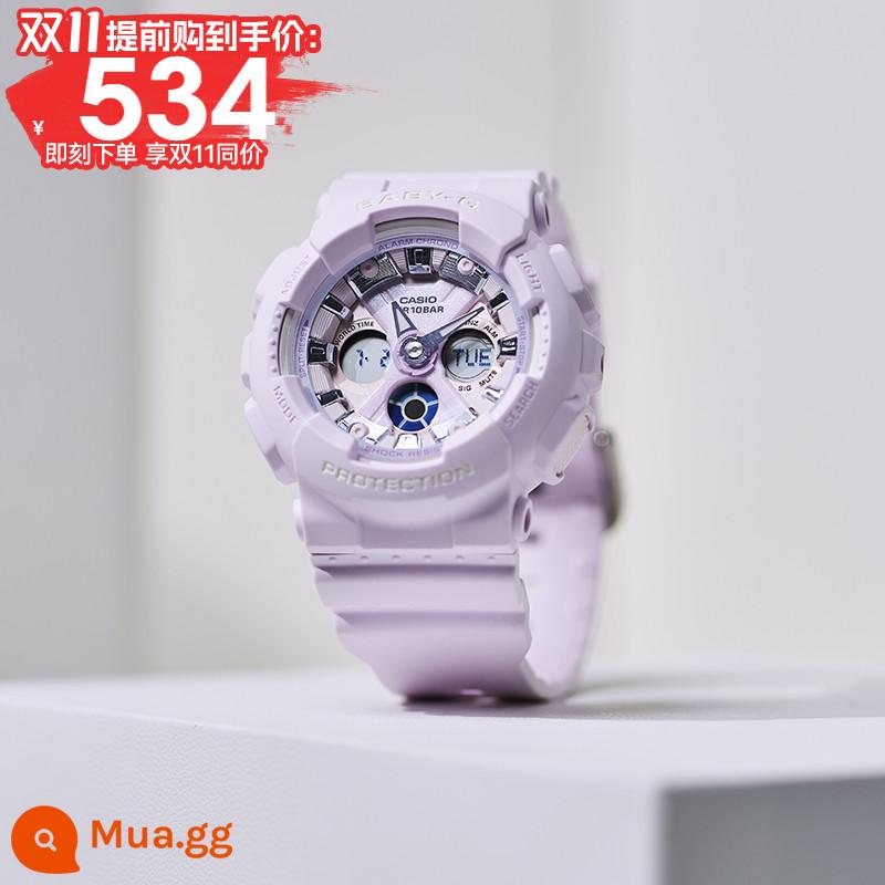 Đồng hồ CASIO nữ hạt ngọc trai baby-g liên doanh trang web chính thức mới giới hạn đồng hồ điện tử thể thao BA130 - 9.BA-130WP-6A[Dòng màu kem tím lãng mạn]