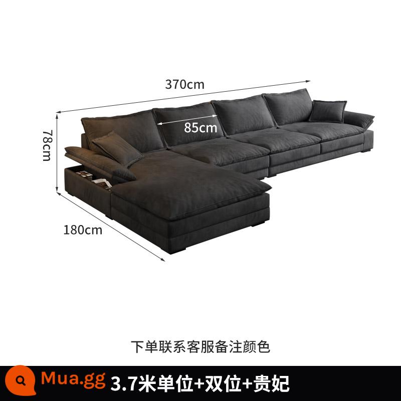 Hiện đại tối giản sofa phòng khách công nghệ vải căn hộ nhỏ Bắc Âu Ý tối giản vải ánh sáng cao su sang trọng xuống ghế sofa - 3,7 mét đơn và đôi đắt tiền