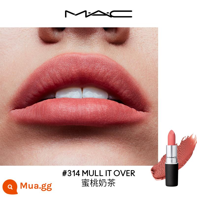 [Truyền hình trực tiếp lịch sự] Son môi MAC / Charm You Fog Bomb Lipstick Matte Whitening Female Authentic 316/925/923 - [Toàn điểm cho độ ngọt] 314 MULL IT OVER Trà Sữa Đào