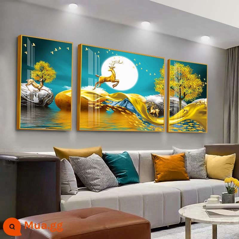 Tranh trang trí phòng khách ánh sáng sang trọng hiện đại tối giản treo tranh sofa nền tranh treo tường bầu không khí phong cách Trung Quốc mới bộ ba chân Bắc Âu - Thạch Lai Nguyên - Loại A