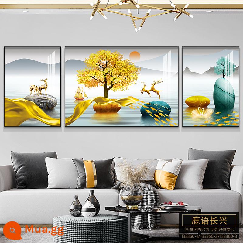 Tranh trang trí phòng khách ánh sáng sang trọng hiện đại tối giản treo tranh sofa nền tranh treo tường bầu không khí phong cách Trung Quốc mới bộ ba chân Bắc Âu - Mô hình Luyu Changxing-M