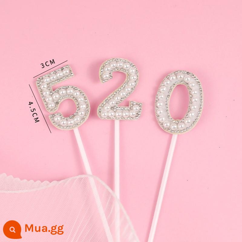 38 Ngày Phụ Nữ Tulip Mô Phỏng Hoa Hoa Hồng Trang Trí Bánh Cắm Ruy Băng Lưới Xung Quanh Lễ Hội Nữ Thần Ngày 8 Tháng 3 - Xanh ngọc trắng 520 ngọc trai 5 bộ