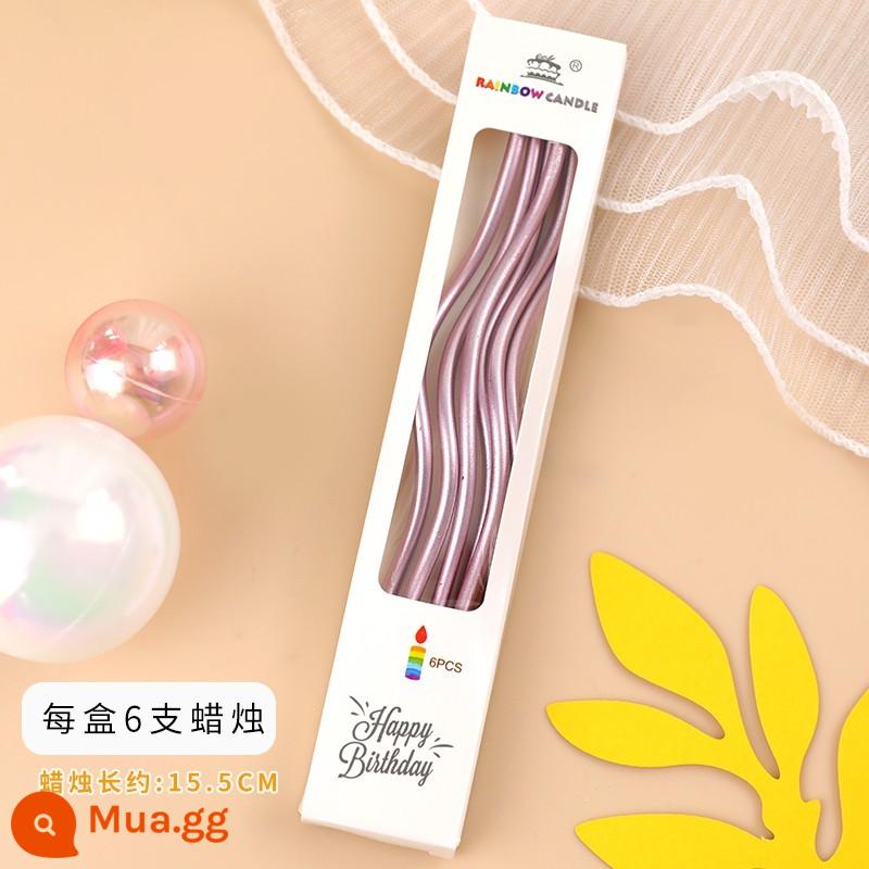 38 Ngày Phụ Nữ Tulip Mô Phỏng Hoa Hoa Hồng Trang Trí Bánh Cắm Ruy Băng Lưới Xung Quanh Lễ Hội Nữ Thần Ngày 8 Tháng 3 - Đường cong màu vàng hồng 6 miếng 5 hộp