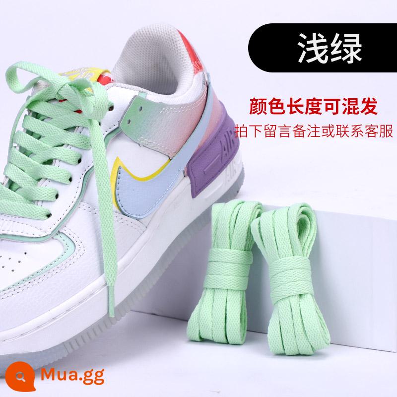 Dây giày Lexiang phù hợp với giày bóng rổ nam nike Nike aj1 dây buộc dây giày phẳng màu đen và trắng xanh đỏ be cho nữ - Xanh nhạt 1 đôi [Mua 1 tặng 1] ♥ Thay thế miễn phí trong một năm