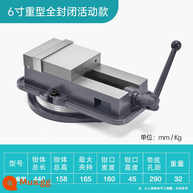 Kìm mũi phẳng Taiquan, kìm mũi phẳng cố định góc, kẹp vise để bàn hạng nặng 6 inch 8 inch, vise chính xác, vise cấp công nghiệp - Vít me loại chữ T 6 inch có đáy, lỗ mở hoàn toàn 170MM