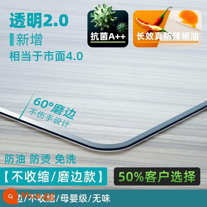 Thủy Tinh Mềm Trong Suốt Bàn Thảm PVC Khăn Trải Bàn Chống Thấm Nước Và Chống Dầu Dùng Một Lần Máy Tính Để Bàn Sinh Viên Màng Bảo Vệ Bàn Cà Phê Tấm Pha Lê - Dầu kháng khuẩn và chống ớt trong suốt mới 2.0