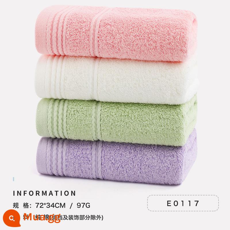 Khăn Jie Liya 4 miếng cotton nguyên chất rửa mặt và tắm hộ gia đình cotton nữ thấm hút nước nhanh khô không dễ rụng khăn mặt lớn - E0117 Kiểu 2 [4 Gói-Bông Tốt Loại A Thân Thiện Với Da]